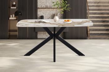 ovale eetkamertafel pandora keramiek glanzend 160 cm