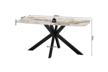 ovale eetkamertafel pandora keramiek glanzend 160 cm