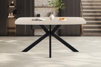 ovale eetkamertafel barok beige keramiek 160 cm