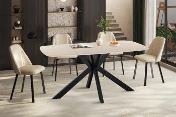 ovale eetkamertafel barok beige keramiek 160 cm
