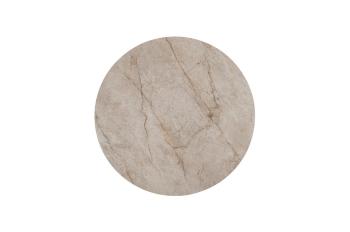 Ronde eettafel keramiek beige glanzend 110 cm