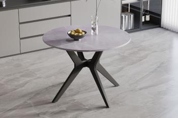 ronde eettafel keramiek italiaans grijs glanzend 110 cm