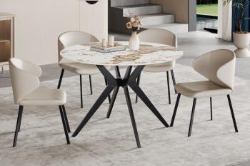 Ronde eettafel keramiek pandora glanzend 110 cm