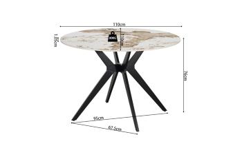 Ronde eettafel keramiek pandora glanzend 110 cm