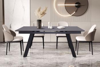 Uitschuifbare eettafel zwart keramiek 160-240cm