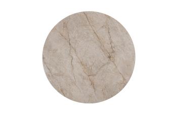 Ronde eettafel keramiek beige glanzend 120 cm