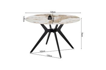 Ronde eettafel keramiek pandora glanzend 120 cm