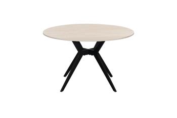 Ronde eettafel keramiek travertin look 120 cm