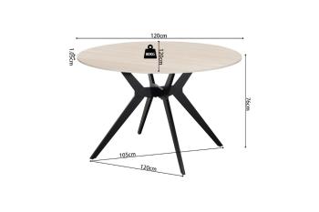 Ronde eettafel keramiek travertin look 120 cm