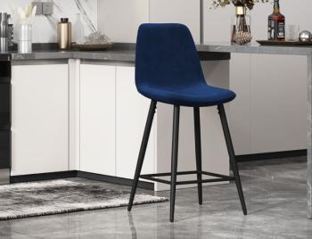 counter barstoel donkerblauw fluweel