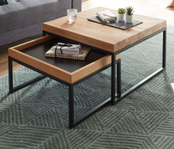 salontafel set eiken zwart