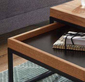 salontafel set eiken zwart