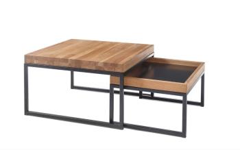 salontafel set eiken zwart