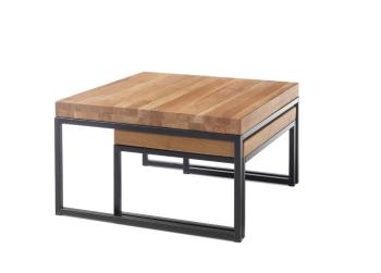 salontafel set eiken zwart