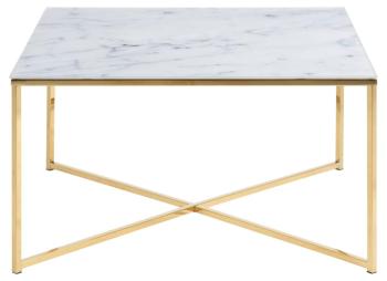 salontafel goud wit marmerlook 80 cm