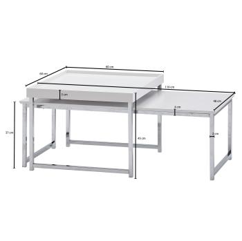 salontafel set wit chroom