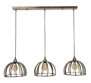 Design hanglamp goud glas 66 cm