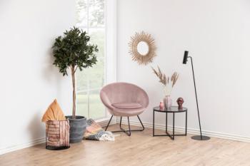 trendy fauteuil rose fluweel