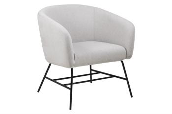 fauteuil stof licht grijs