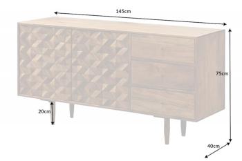 dressoir acaciahout 145 cm