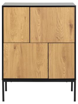 highboard kast zwart eiken 80 cm