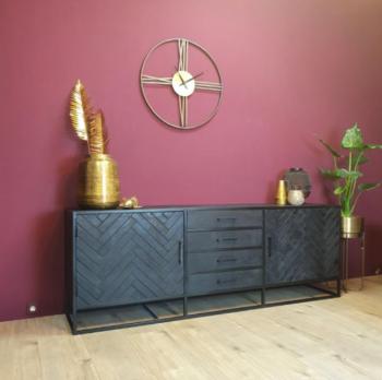 zwart mango dressoir 210 cm