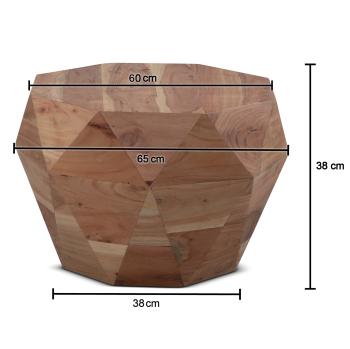 salontafel diamant acaciahout bruin