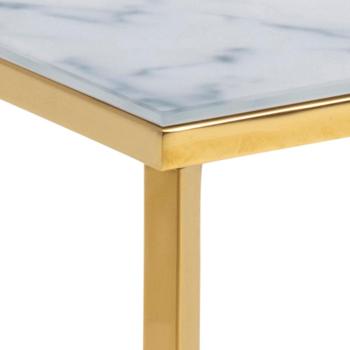 salontafel goud wit marmerlook 90 cm