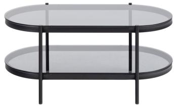 ovale salontafel smoked glas 95 cm