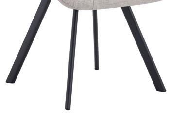 Eetkamerstoel beige stof met stikselmotief