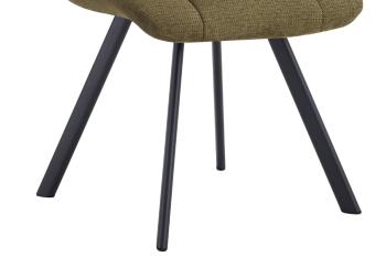 eetkamerstoel groen met blokmotief stiksels