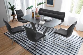 luxe uitschuifbare tafel antraciet grijs