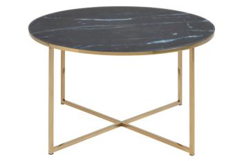 ronde salontafel zwart goud -80 cm 
