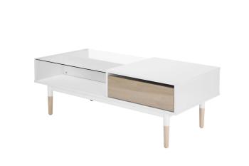 witte salontafel met eiken