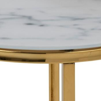 ronde tafelset marmerlook wit goud