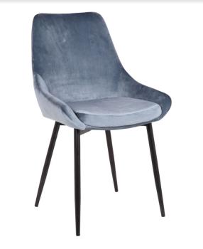 eetkamerstoel blauw fluweel