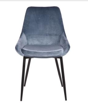 eetkamerstoel blauw fluweel