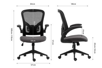 bureau stoel grijs zwart onderstel