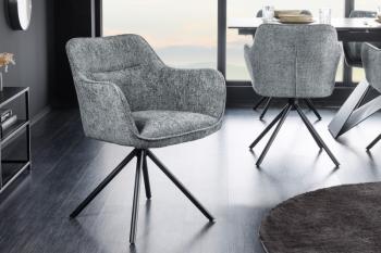 draaibare stoel grijs stof