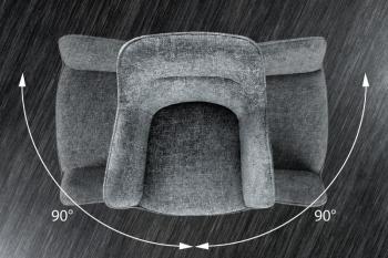 draaibare stoel grijs stof