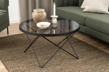 ronde salontafel smoked glas 80 cm