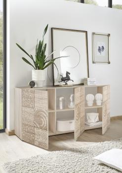 miro dressoir eiken met zeefdruk