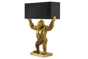 Tafellamp gorilla goud met zwarte kap