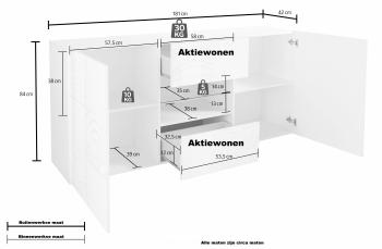 miro dressoir eiken 181 cm