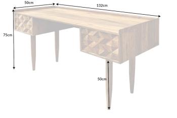 Bureau acaciahout met laden 130 cm