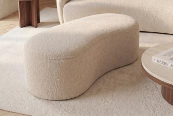 Opberg zitbankje beige boucle 120 cm
