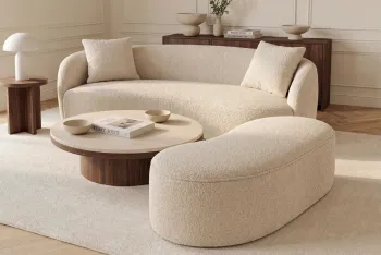 Opberg zitbankje beige boucle 120 cm