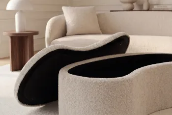 Opberg zitbankje beige boucle 120 cm
