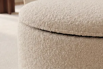 Opberg zitbankje beige boucle 120 cm