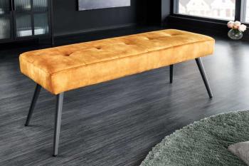 zitbankje geel fluweel 100 cm